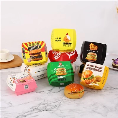 Scatola per hamburger di carta usa e getta personalizzata