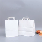 Sacchetto per imballaggio portatile per alimenti in carta kraft bianca
